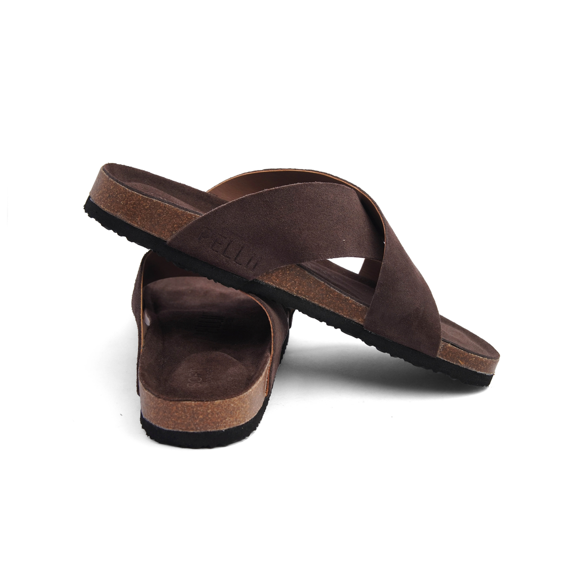 PELLII Cross - Choco Suede Sandal