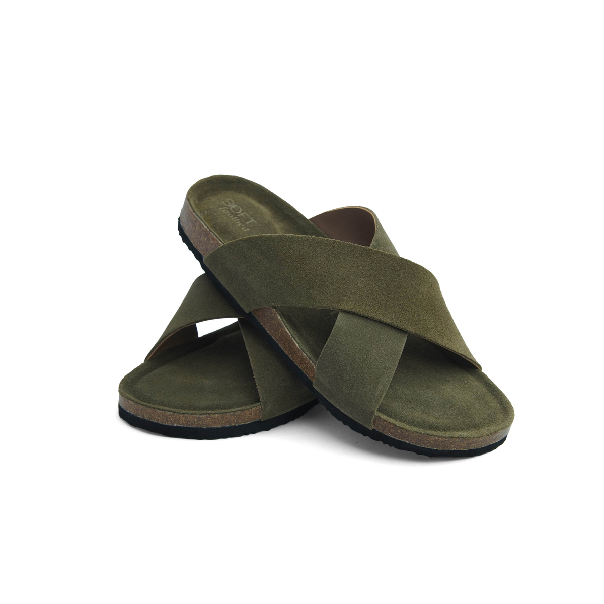 PELLII Cross - Olive Suede Sandal