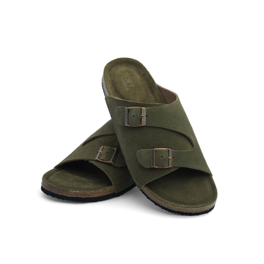 PELLII Zürich - Olive Suede Sandal