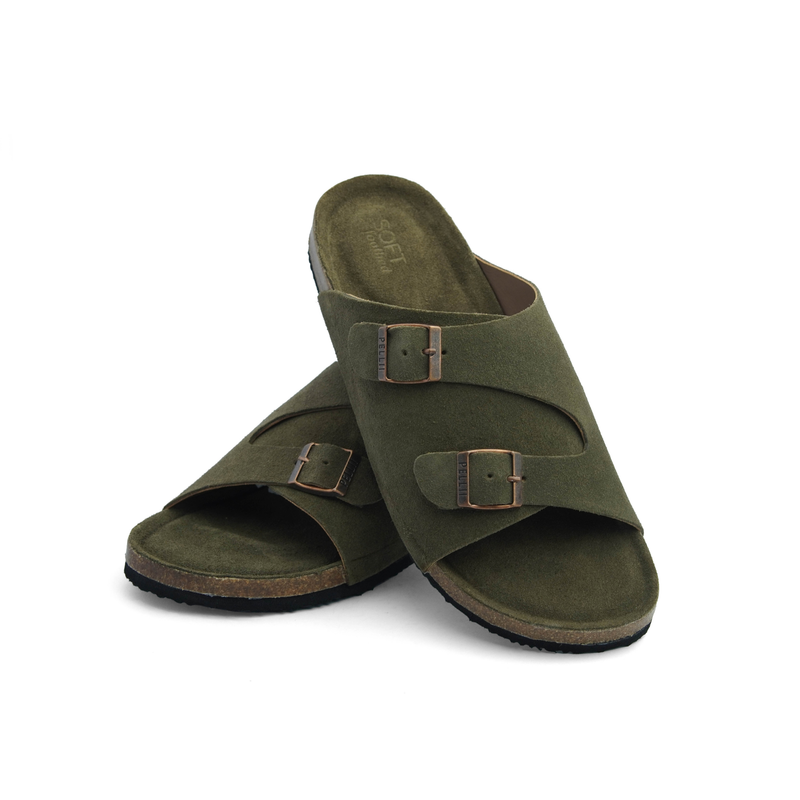 PELLII Zürich - Olive Suede Sandal