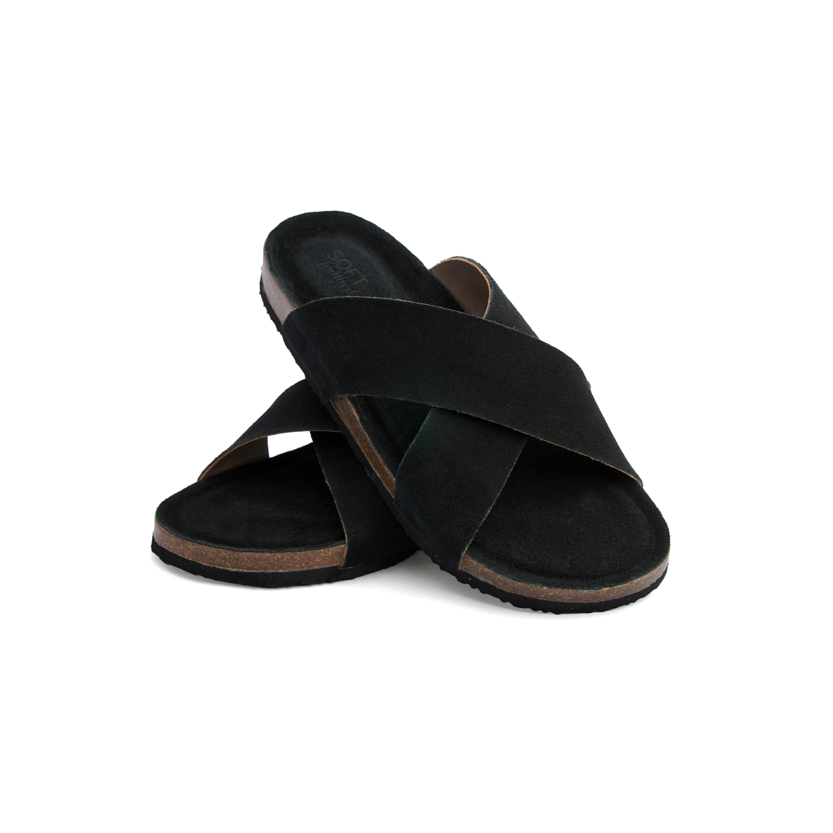 PELLII Cross - Black Suede Sandal