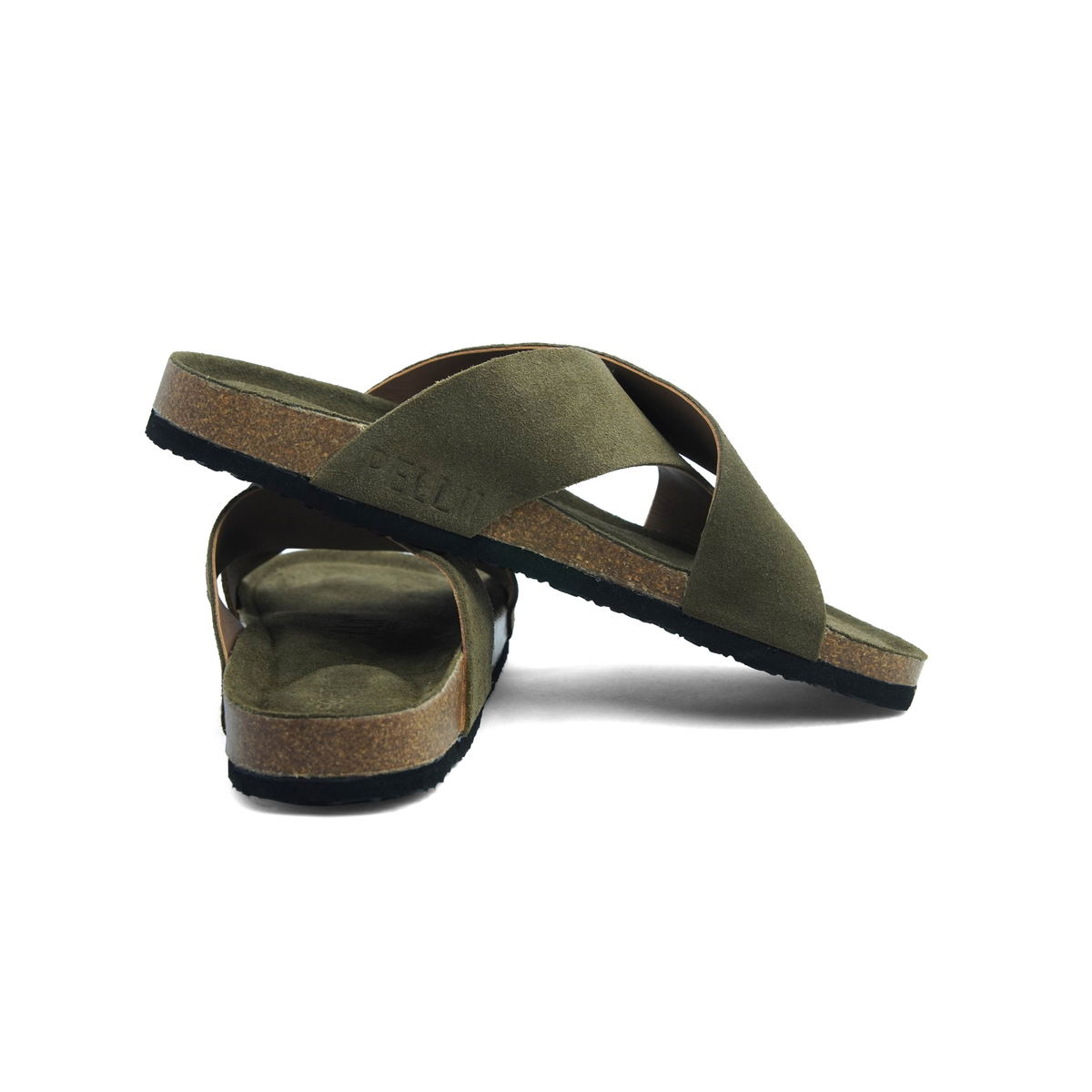PELLII Cross - Olive Suede Sandal