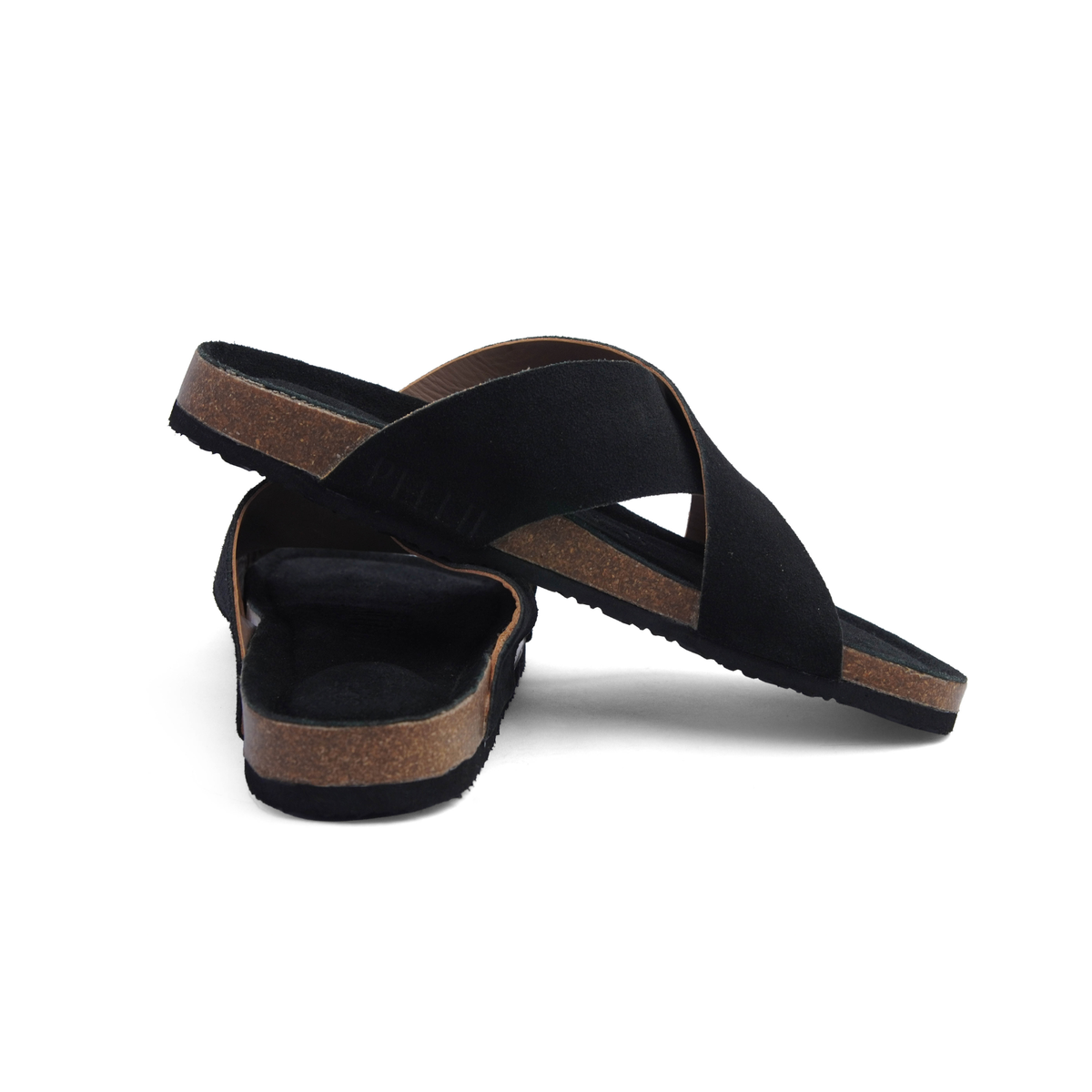 PELLII Cross - Black Suede Sandal