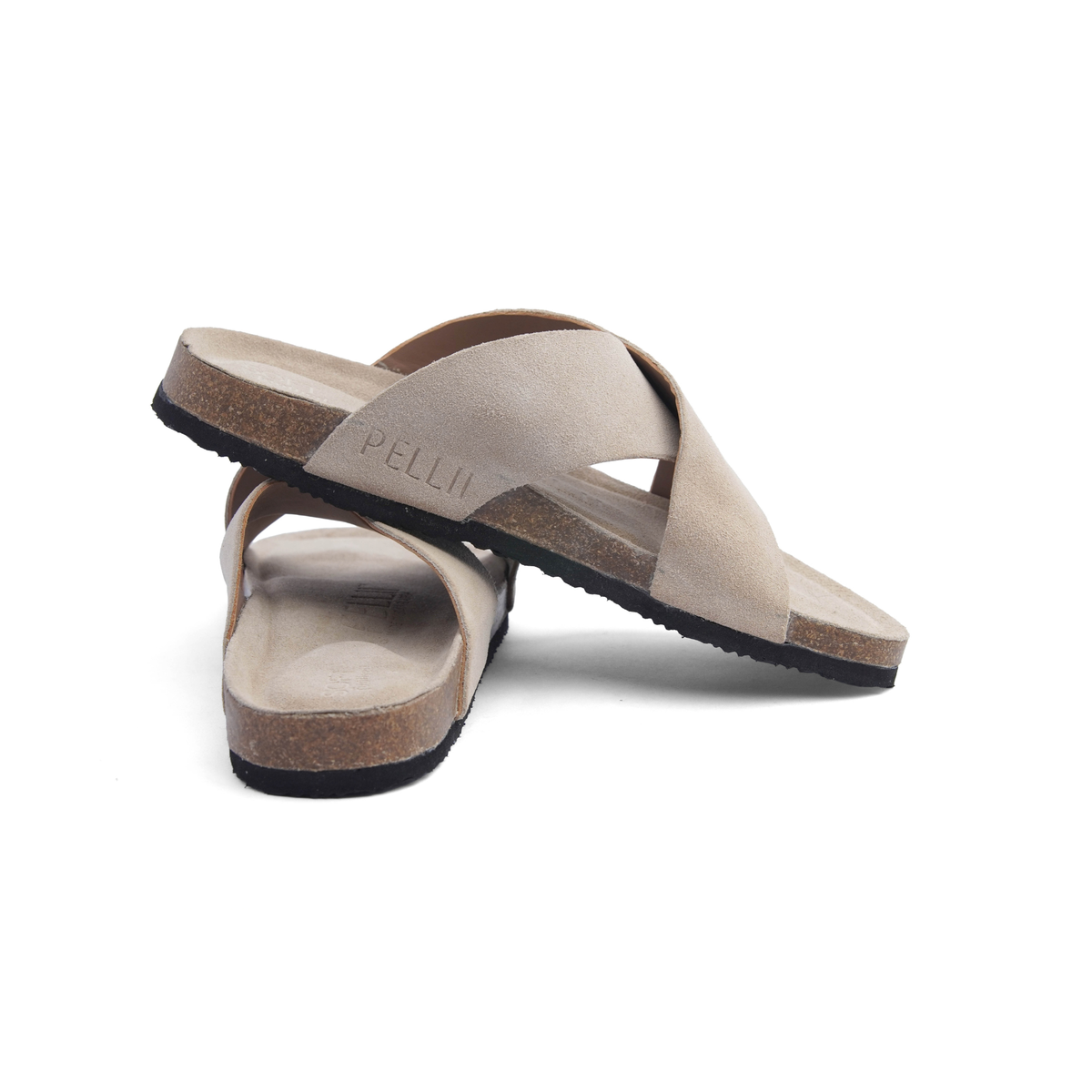 PELLII Cross - Beige Suede Sandal